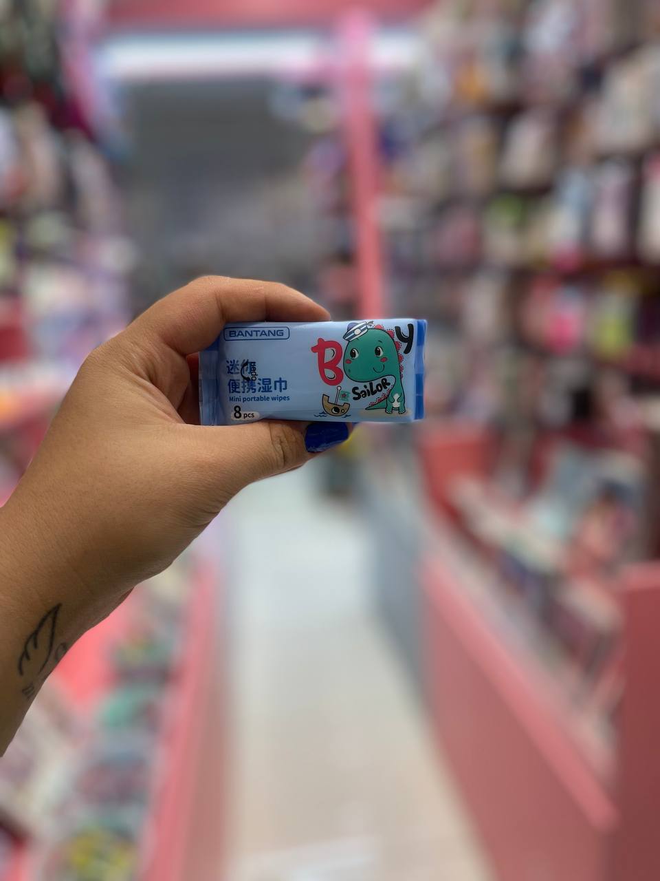 دستمال مرطوب طرح دایناسور ابی