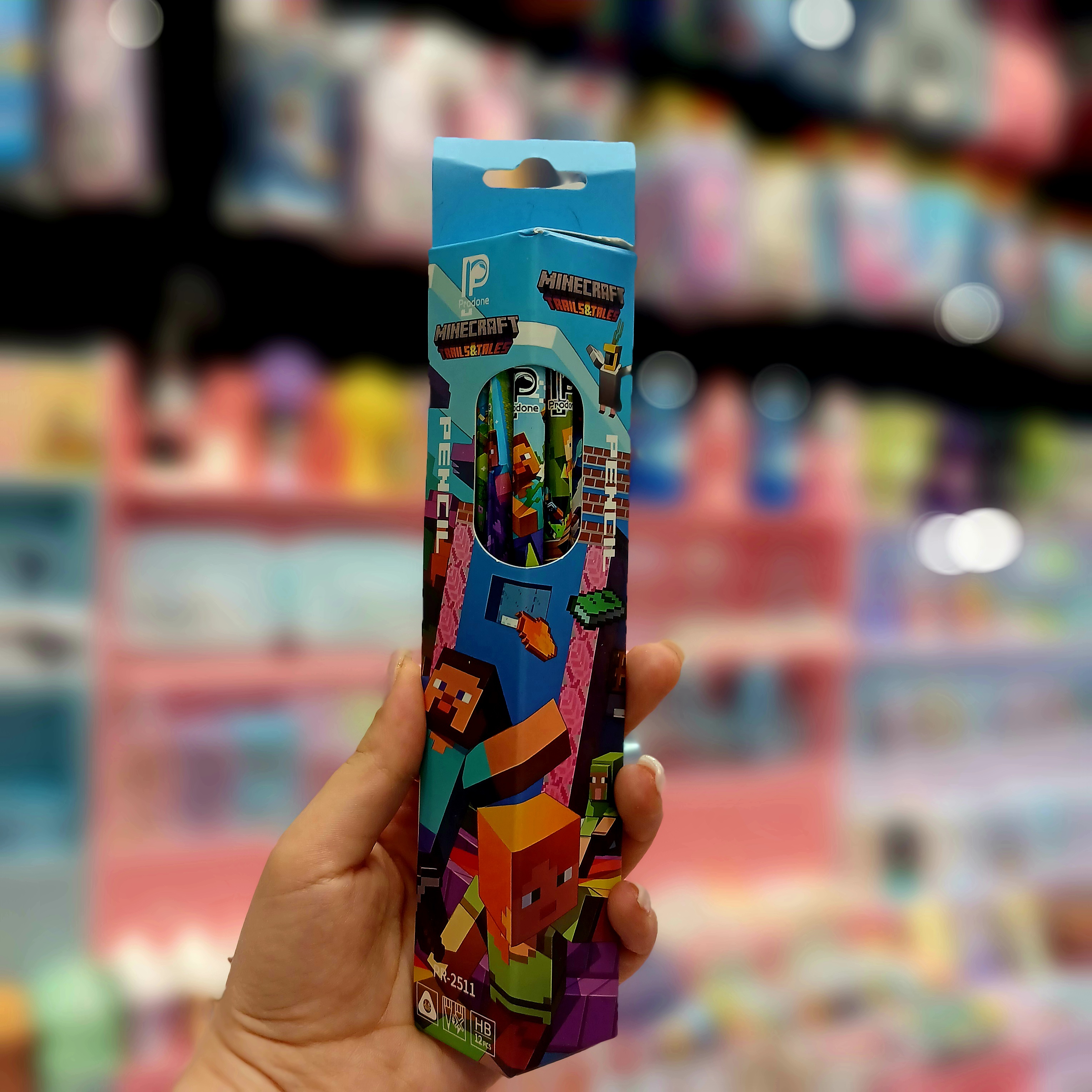 مداد مشکی سه گوش طرح ماینکرافت بسته 12 عددی برند پرودن (وارداتی)