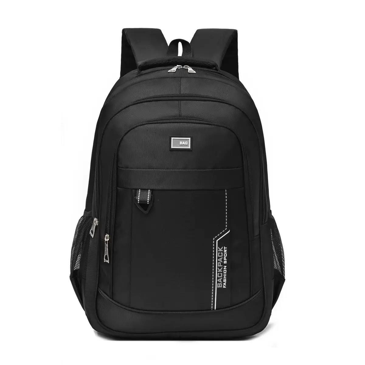 کوله مدرسه اسپرت برزنت طرح ساده مشکی (وارداتی)